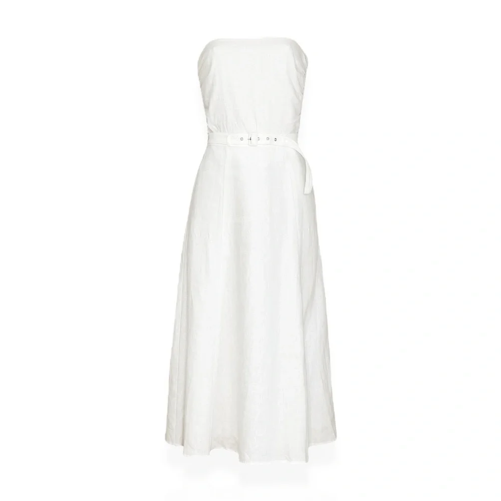 REFORMATION Set Dillon Top & Cole Skirt, White Linen, 4 (US)